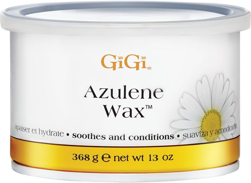 GiGi Azulene Wax – Soothing Soft Wax for Hair Removal, Ideal for Face, Body, Legs & Sensitive Skin, 13 oz, 3 Pack