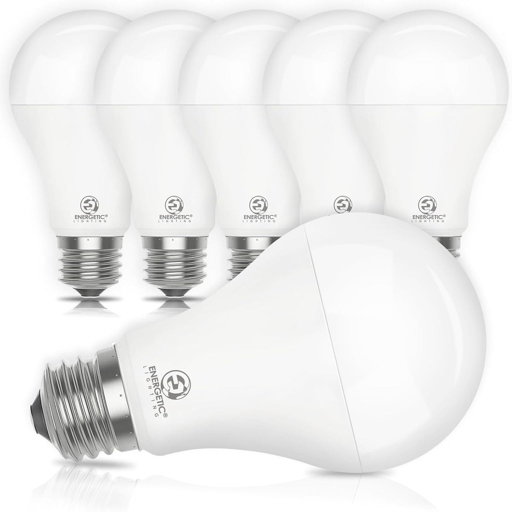 Energetic 6 Pack 150 Watt Light Bulb, 2600LM Super Bright, A21 LED Bulb, Daylight 5000K, High Lumens LED Bulb, Non-Dimmable, E26 Standard Base, Damp Rated, UL Listed