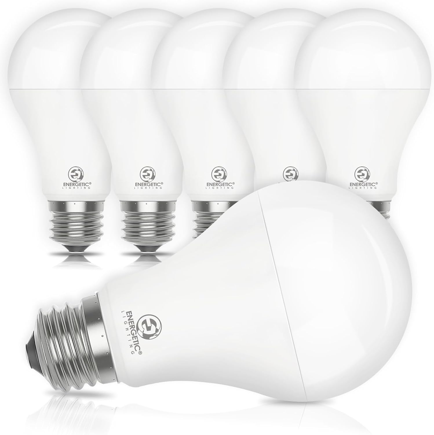 Energetic 6 Pack 150 Watt Light Bulb, 2600LM Super Bright, A21 LED Bulb, Daylight 5000K, High Lumens LED Bulb, Non-Dimmable, E26 Standard Base, Damp Rated, UL Listed