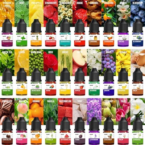 Food Flavoring Oil, Lip Gloss Flavor Oil - 30 Pack Concentrated Food Flavor Oil Extracts for Baking, Cooking, Candy, Beverages - Water & Oil Soluble Flavoring Oil for Lip Balm and Soap Making