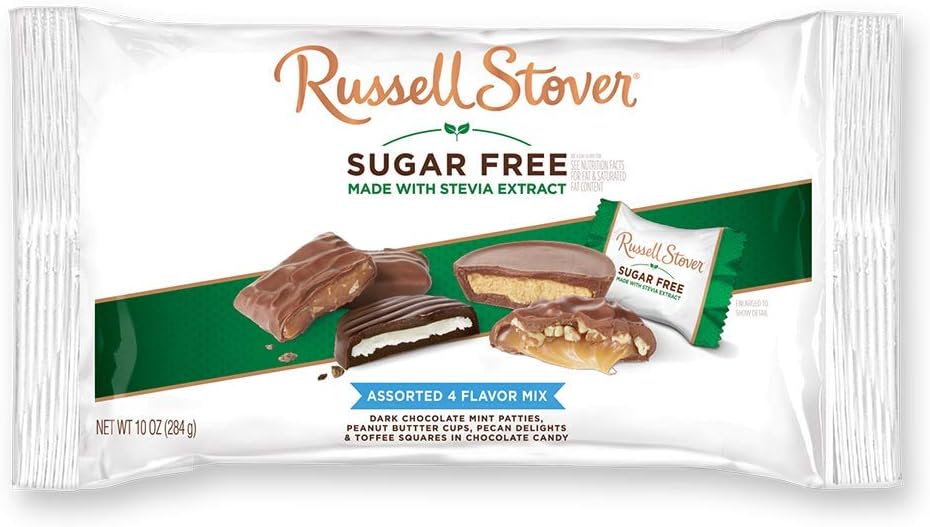 Russell Stover Sugar-Free 4-Flavor Mix Laydown Bag, 10 Ounce