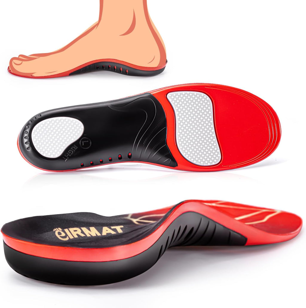 Plantar Fasciitis High Arch Support Insoles: Arch Support Inserts for Men - Work Boot Shoe Inserts for Women-Orthotic Insert for Flat Feet - Absorb Shock(M) 220+ lbs