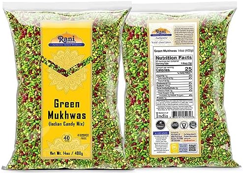 Rani Green Mukhwas (Special Digestive Treat) 14oz (400g) ~ Vegan | Indian Candy Mouth Freshener | Kosher
