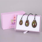Drill Yoni Egg 3 Pcs Set Natural Crystal Rose Quartz Ball Kegel Exercise Tool,Blooded Jasper