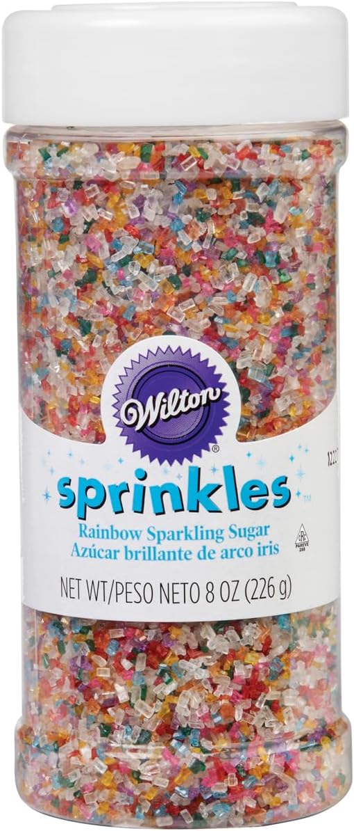 Wilton 710-991 Rainbow Sparkling Sugars, 8-Ounce