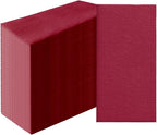PAW - 50-Pack Disposable Burgundy Linen-Feel Guest Towels 8" x 4" Folded, European Quality Hand Towels, Elegant Dinner Napkins for Special Occasions - Wedding, Birthday, Holiday, Bridal Shower