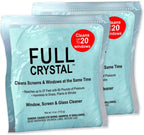 Full Crystal Refill Kit – Two 4 oz Crystal Powder Exterior Window Cleaner Packets, Each 4 oz Bag Makes Up to 640 fl oz, Cleans Up to 40 Windows