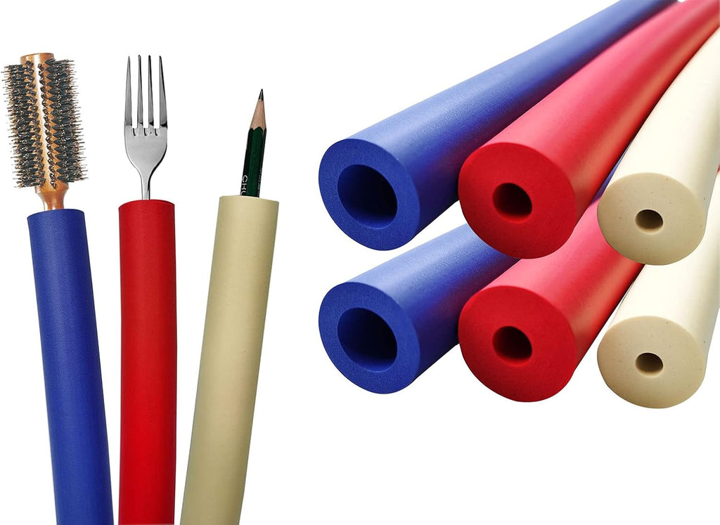 Foam Grip Tubing(6 Pack) - Foam Tubing for Utensil - Padding Tube Grip Aid Utensils Handle for Disabled and Elderly