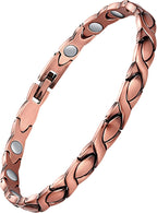 Jeracol Copper Ankle Bracelet for Women, Adjustable Magnetic Ankle Bracelets for Women with 3500 Gauss Neodymium Magnet