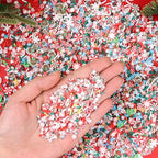 DIYASY 180g Fake Christmas Sprinkles, 6.35 oz Mini Faux Sprinkle Xmas Polymer Clay Slices Non-Edible for Crafts Art DIY Cake Decoration Plastic Slime Card Filler Nail Supply 12 Styles