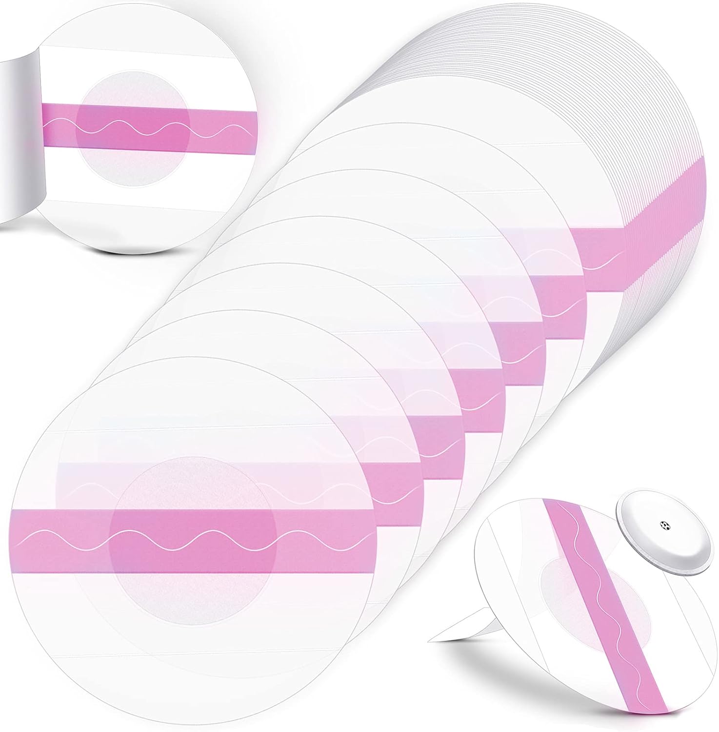 Nuanchu 48 Pcs Waterproof Sensor Covers Compatible with Libre 3 Freestyle Libre 3 Plus, Transparent Cgm Adhesive Patches, Glucose Monitor Protector Long Lasting Without Hole(Pink)