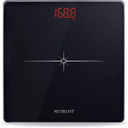 NUTRI FIT Digital Scale for Body Weight, Precision Bathroom Weighing Scale Step-On Technology High Capacity - 330 lb, LED Display with High Precision Measurements, Black