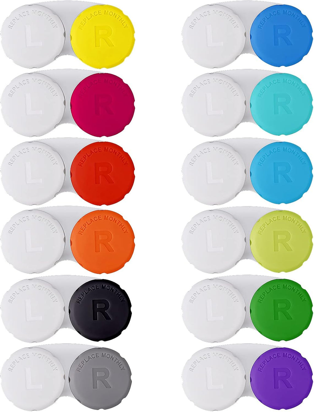 Lasiyanor 12PCS Colorful Contact Lens Case, Contact Lens Immersion Kit, Leak-Proof Packaging, Suitable for Outdoor Mini Contact Lens Case Screw Top