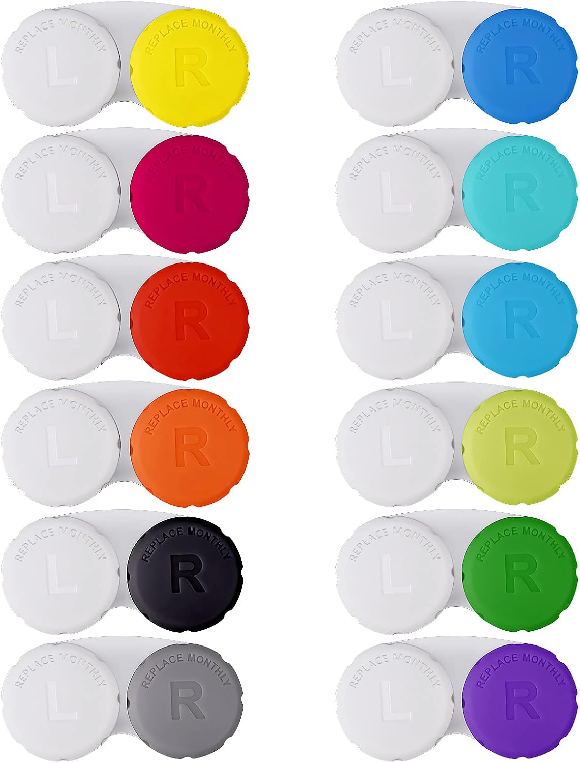 Lasiyanor 12PCS Colorful Contact Lens Case, Contact Lens Immersion Kit, Leak-Proof Packaging, Suitable for Outdoor Mini Contact Lens Case Screw Top