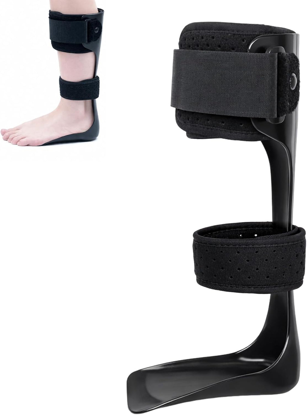 SinWar AFO Foot Drop Brace for Walking, Lightweight Ankle Support Orthosis with Half Foot Plate, Adjustable Strap, Drop Foot Postural Correction Brace for Men and Women (L-left)