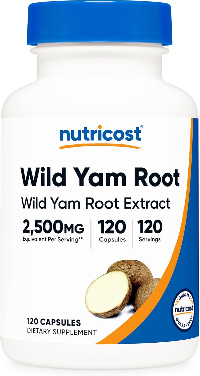 Nutricost Wild Yam Root 120 Capsules for 120 Servings Per Bottle - Vegan Wild Yam Root Extract Supplement, Gluten-Free, GMO-Free