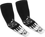 (Black White Music Note) Cooling Arm Sleeves with Thumb Hole Outdoor Gardening Sun Sleeves for Men Women