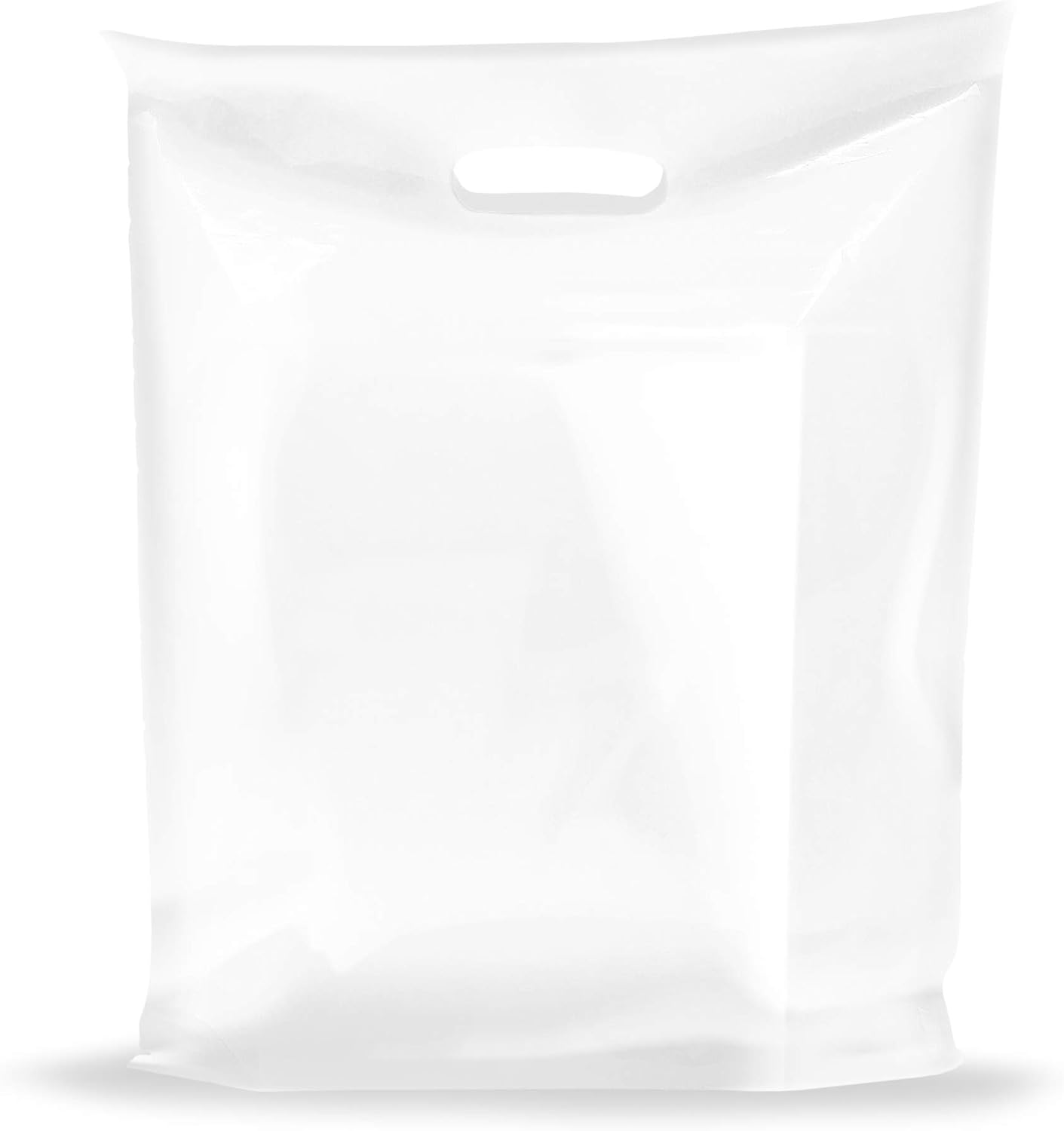 20x24 Clear Plastic Merchandise Bags, Glossy Finish, Extra Large Retail Size, 100 Pack, 2 Mil Thick, with Die-Cut Handles by PPB