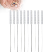 ANKROUYU 10pcs 2.5mm Hearing Aid Vent Earhook Tube Cleaning Brush,Small Holes Cleaning Tool, Nylon Hair Hearing Aid Brushes for Small Holes or Pipes