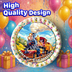 7.5x Inch Edible Cake Toppers – Train Themed Birthday Party Collection of Edible Cake Decorations
