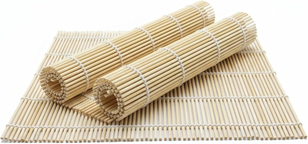 2 Pack Bamboo Sushi Rolling Mat, Sushi Roller Mat for Making Perfect Sushi Roll & Kimbap - Reusable & Beginner Friendly Kitchen Essential (9.5"x9")