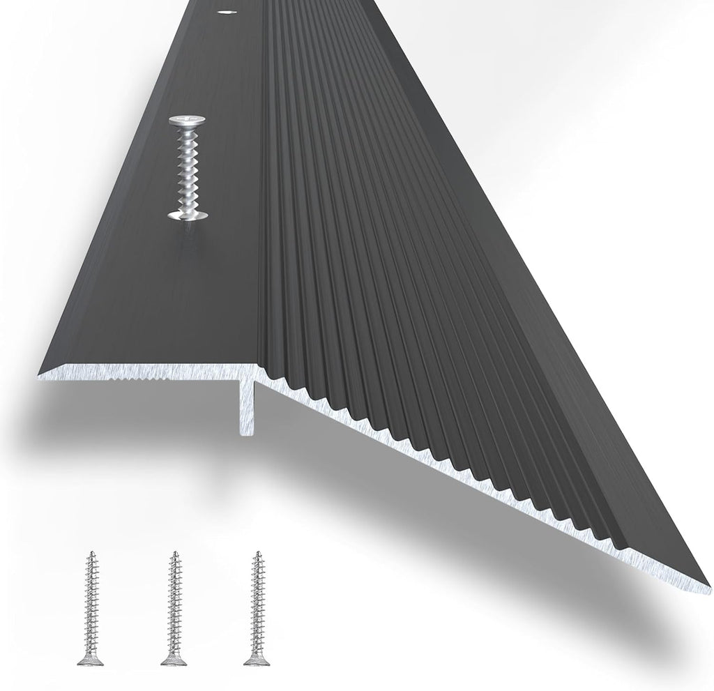 Floor Transition Strip, Aluminum Transition Strips for Doorway Door Threshold Strip Carpet Transition Strip Threshold Ramps for Doorways with 3M Adhesive Backing and Screws