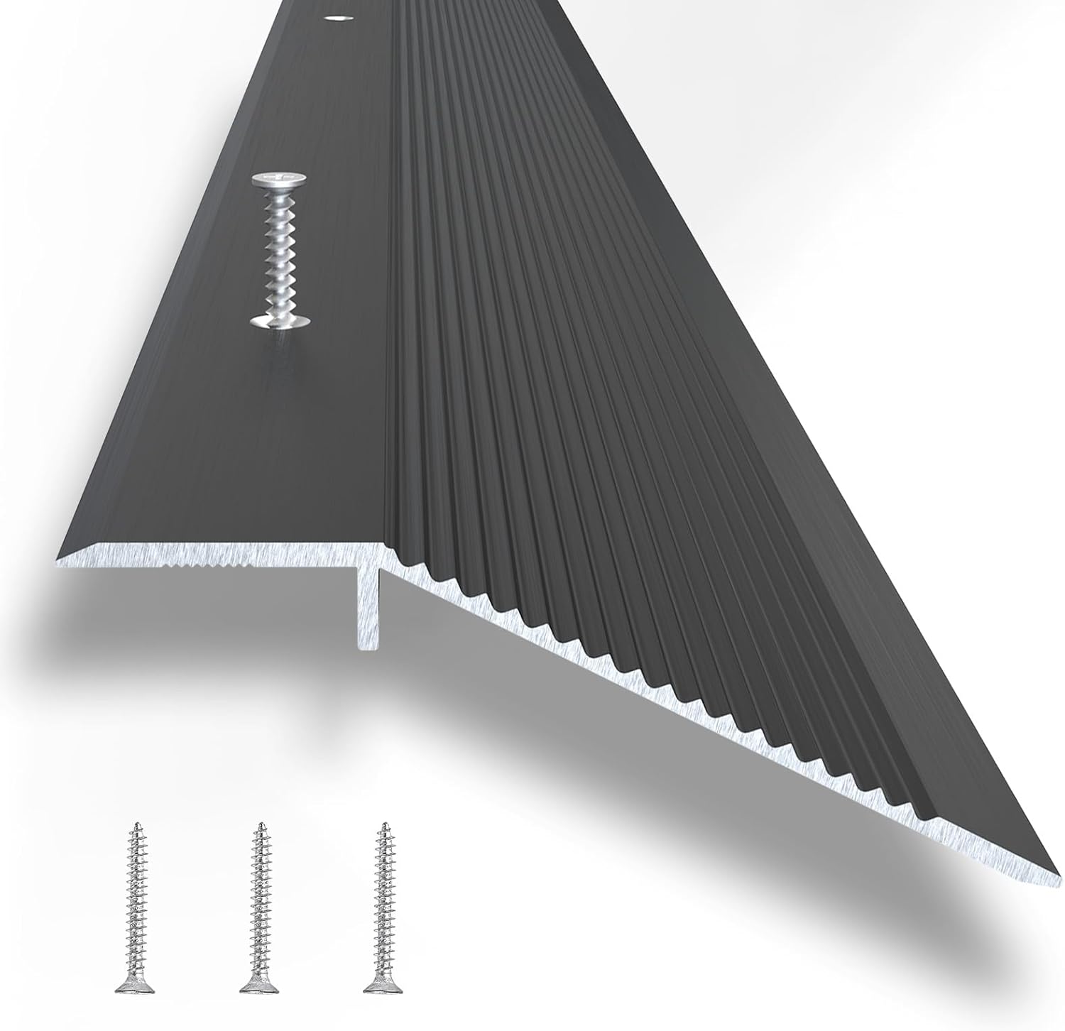 Floor Transition Strip, Aluminum Transition Strips for Doorway Door Threshold Strip Carpet Transition Strip Threshold Ramps for Doorways with 3M Adhesive Backing and Screws