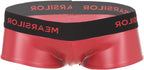 Moily Men's PVC Leather Low Rise Latex Shorts Bulge Pouch Boxer Brief Clubwear Hot Pants