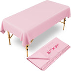 Noverlife 87x51in Massage Bed Cover, Reusable Wax Mat for Esthetician Bed Wax Bed Cover, PVC Reusable Pink Wax Pad Lash Bed Cover Massage Table Cover Protector Washable Tattoo Table Cover for Salon