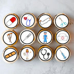 Edible Hospital Cupcake Toppers, Nurse Cake Decorations, Doctor Graduation Decoration, Doctors & Nurses Party, Congratulations Cake-Topper 24 x 1.5 Inch / 4cm Discs wafer card (PRECUT)