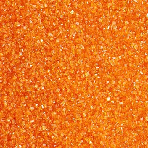 Orange Sanding Sugar Sprinkles, 4.6 oz Edible Sparkling Sugar Crystals for Baking Topping, Cupcakes, Cookies, Ice Cream & Cake Decorating, Wedding Party Halloween Thanksgiving Supplies