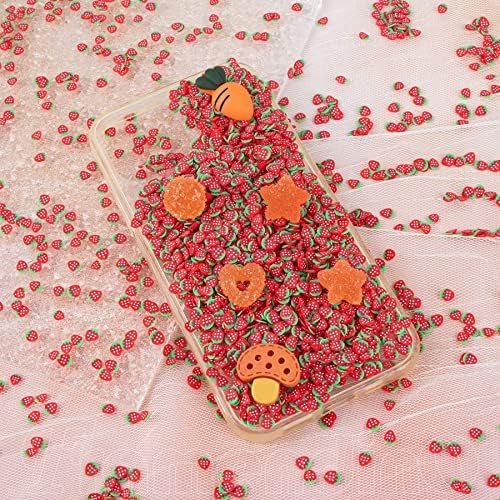 Framendino, 100g Strawberry Slime Charms Resin Flatbacks Polymer Clay Sprinkles for DIY Crafts Decoration