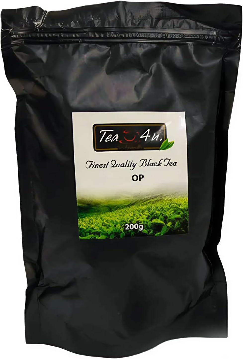 Tea4U Orange Pekoe (OP) Loose Ceylon Black Tea - Ideal Quality from Sri Lanka's Handpicked Leaves for Authentic Flavor and Freshness - 200g Pouch