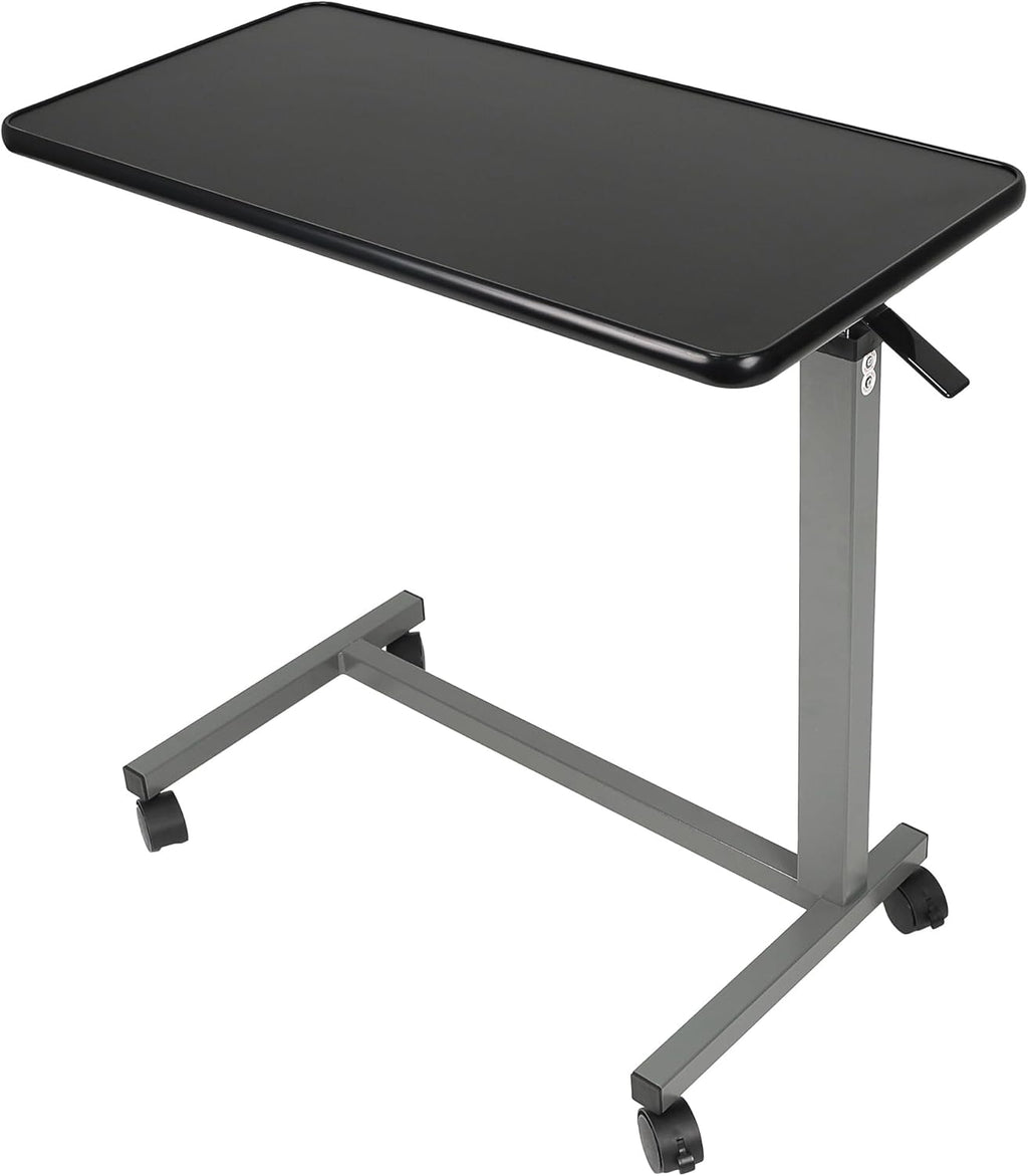 Vaunn Medical Adjustable Overbed Bedside Table with Wheels (Hospital and Home Use)