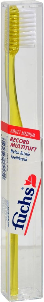 Fuchs Brushes Record Multituft Nylon Bristle Toothbrush, Adult Medium 2 Pack