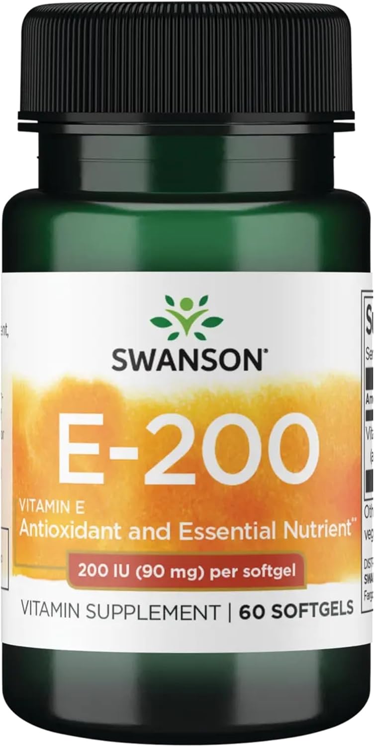 Swanson Vitamin E 200 Iu 200 Iu (90 Milligrams) 60 Sgels