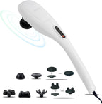 MEGAWISE Handheld Back Massager | Deep Tissue Percussion Relief for Back, Neck, Shoulders, Waist Legs, Full Body for Improved Blood Circulation and Fatigue Relief (Pearl White 6Ft Corded)