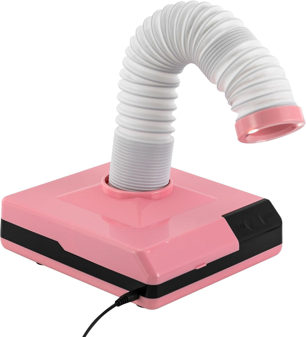 Nail Dust Collector, 60W 2 in 1 Powerful Mini Desktop Vacuum Cleaner, Dental Polishing Dust Collector, Dust Suction Machine with Large Caliber Vacuum Cleaner Hose for Dental Lab Nail Salon (Pink)