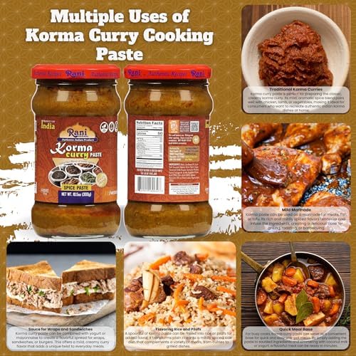Rani Korma Curry Cooking Spice Paste 10o.5z (300g) Glass Jar ~ No Colors | All Natural | NON-GMO | Vegan | Gluten Free | Indian Origin