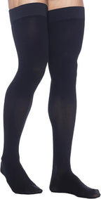 SIGVARIS Men’s DYNAVEN Closed Toe Thigh-Highs w/Grip-Top 20-30mmHg - Large Long - Black