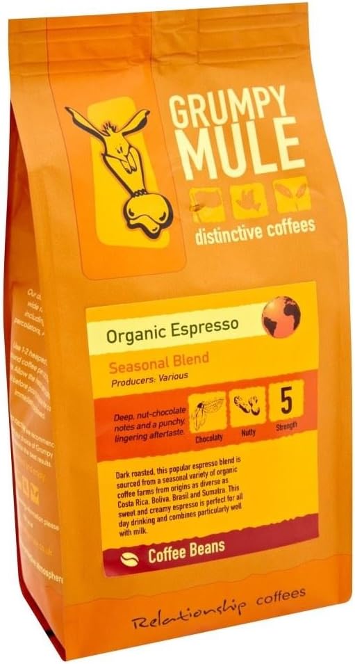 Grumpy Mule Organic Espresso Beans (227g) - Pack of 2