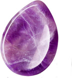 DUQGUHO 1.7" Worry Stone Natural Amethyst Healing Crystals Thumb Worry Stones for Anxiety Reiki Crystal Gemstone Polished Pocket Energy Quartz Stone