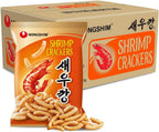 Nongshim Shrimp Crackers, Original Flavor, Crispy Baked Korean Snack, 2.6 oz Bags (Pack of 20) - PACKAGING MAY VARY