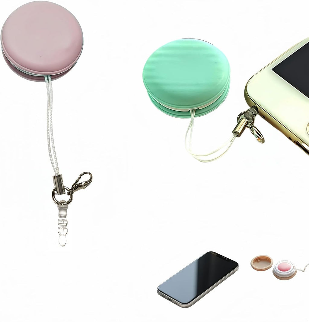 【2 Pack】 Phone Screen Cleaner Dust Plug, Portable Keychain Screen Cleaner for Glasses, Phone, Tablet, Lens - Reusable, Washable, Cute Design with Wrist Strap (Pink/Green) (Pink+Green)