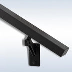 6FT Matte Black Handrails Kit for Indoor Outdoor Stairs，Modern Aluminum Handrail Set,2" X1" Grab bar,Adjustable 304 Stainless Steel Brackets Included，Rust Free
