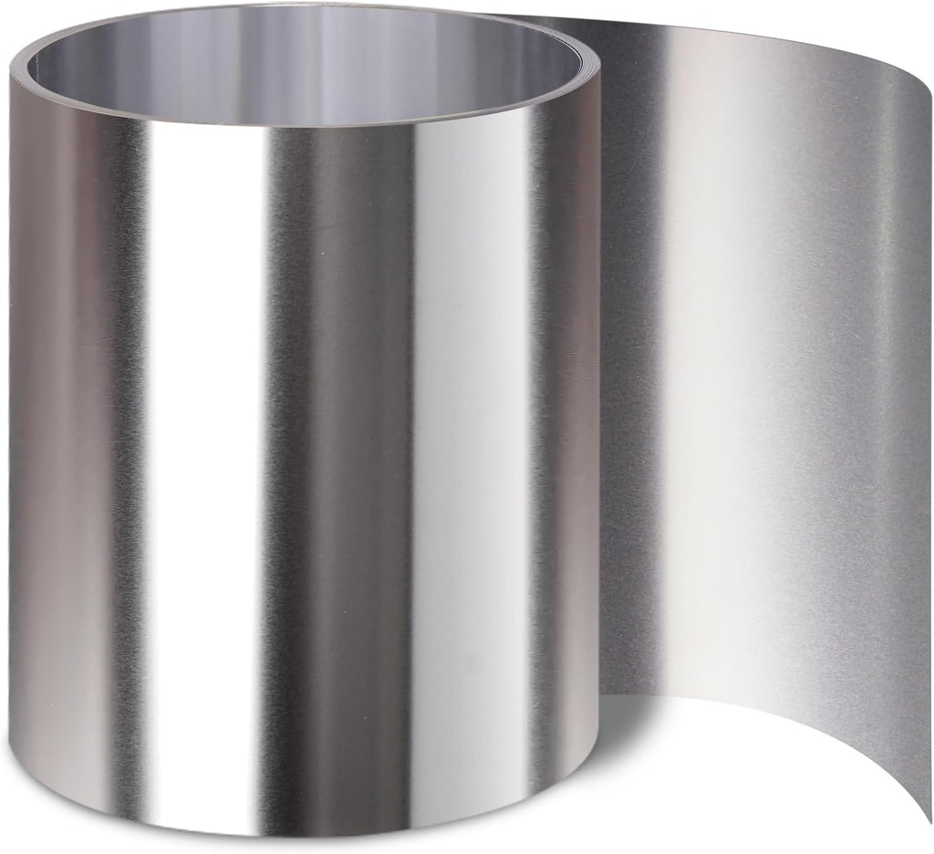 Vigorous 304 Stainless Steel Foil Roll, 12" x 5Ft Stainless Steel Sheet, Full Hard, 0.2mm Thick Stainless Steel Flashing for DIY, Arts & Crafts Project, Decoration, Protection, Kitchen and Bath