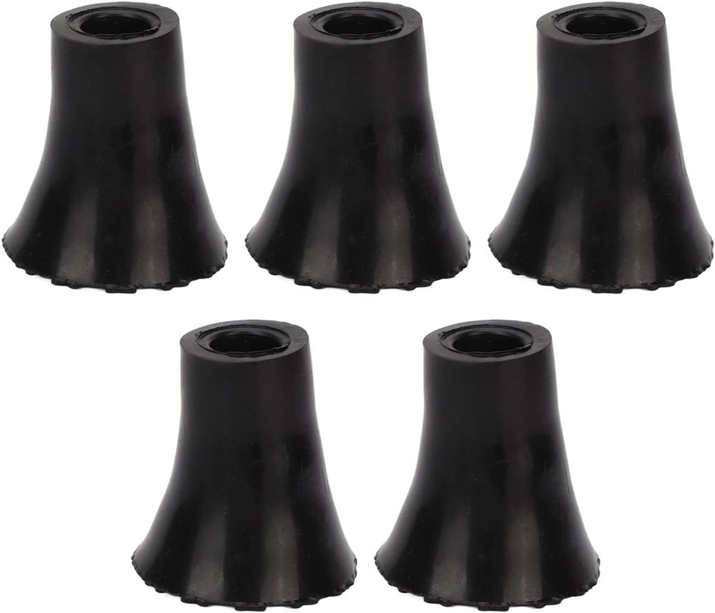 BestAlice 5Pcs Cane Tips, 3/4 Inch Crutch Tips Rubber Replacement Foot Pad, 19mm Cane Tips Heavy Duty, Prevent Slipping Soft Thicken Rubber Walking Canes Replacement Tips(Black)