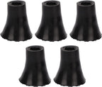 BestAlice 5Pcs Cane Tips, 3/4 Inch Crutch Tips Rubber Replacement Foot Pad, 19mm Cane Tips Heavy Duty, Prevent Slipping Soft Thicken Rubber Walking Canes Replacement Tips(Black)