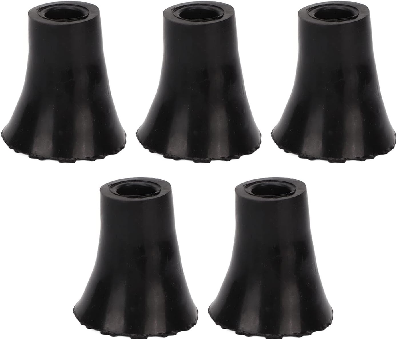 BestAlice 5Pcs Cane Tips, 3/4 Inch Crutch Tips Rubber Replacement Foot Pad, 19mm Cane Tips Heavy Duty, Prevent Slipping Soft Thicken Rubber Walking Canes Replacement Tips(Black)