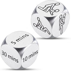 Funny Anniversary Steel Gifts Date Night Dice for Boyfriend Girlfriend Couples Anniversary Wedding Gift for Husband Wife Honeymoon Gift Engagement Gift for Him Her Steel Decision Dice 2PCS